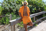 Orange Men's Terry Cloth Shorts