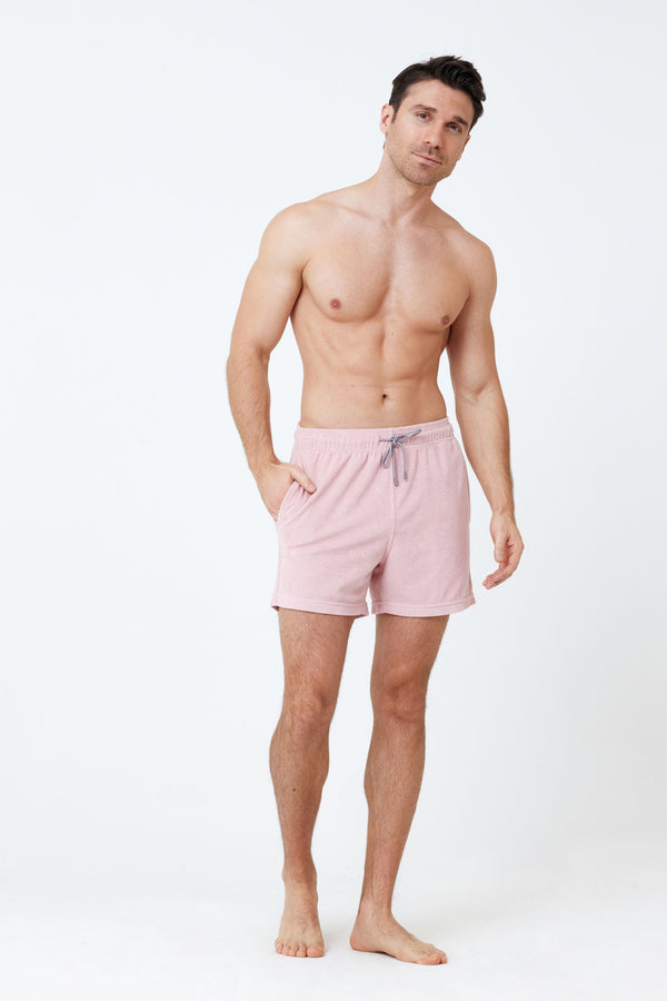 Mauve Men's Terry Cloth Shorts