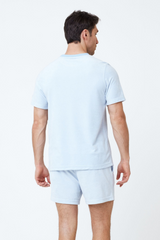 Sky Blue Men's Terry Cloth T-Shirt