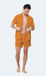 Orange Men's Terry Cloth Shorts